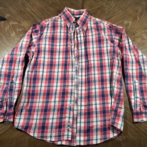 Southern Marsh Plaid Dress Shirt Performance Size Large Long‎ Sleeve Button Down